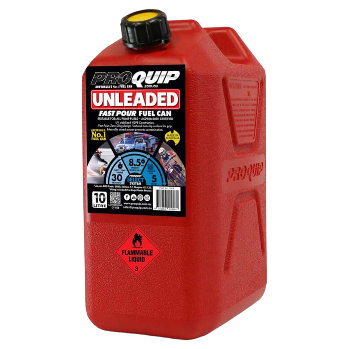 Pro Quip Unleaded 10L Fuel Can/ Jerry Can